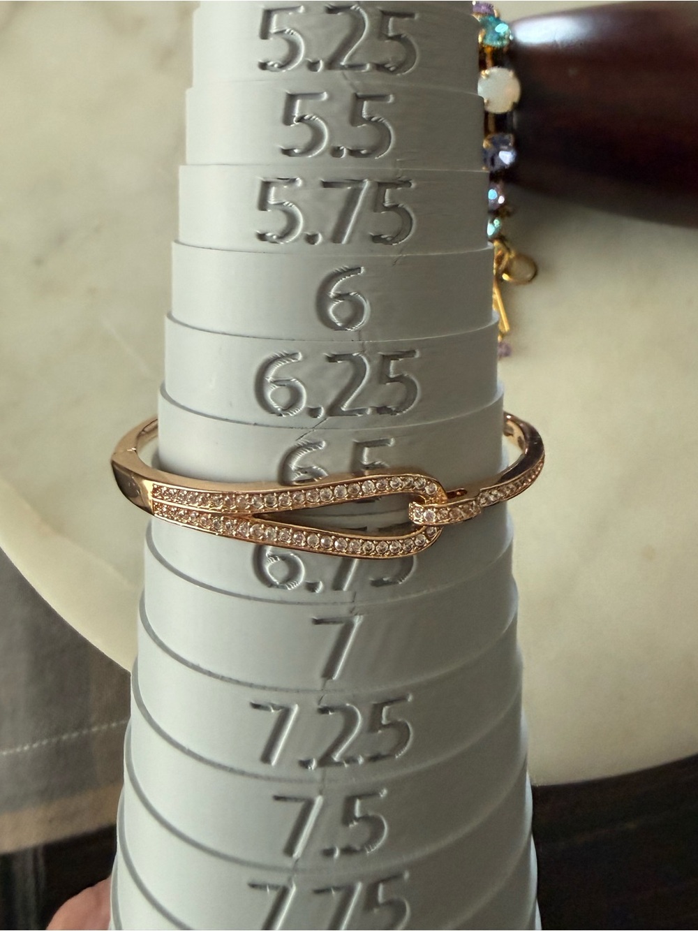 Mariana Large Everyday Crystal Bracelet & Rose Gold Tone Hinged Bangle - Picture 7 of 15